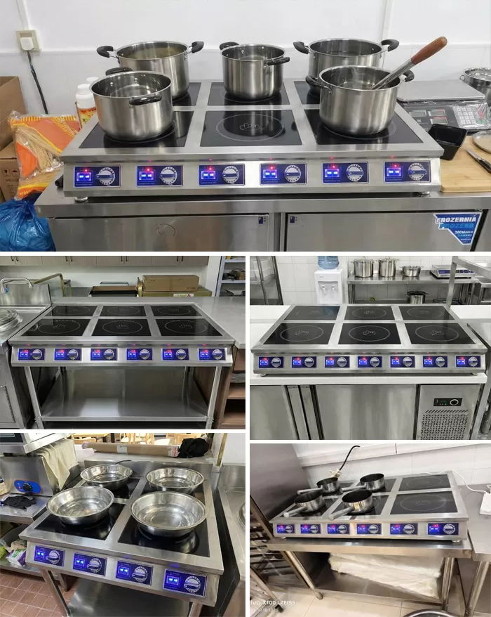 hình ảnh thực tế bếp từ 6 vùng nấu để bàn 3500w