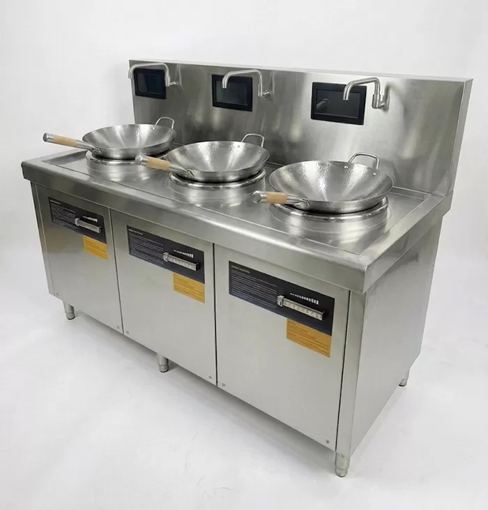 bếp từ 3 họng mặt l&otilde;m c&ocirc;ng nghiệp