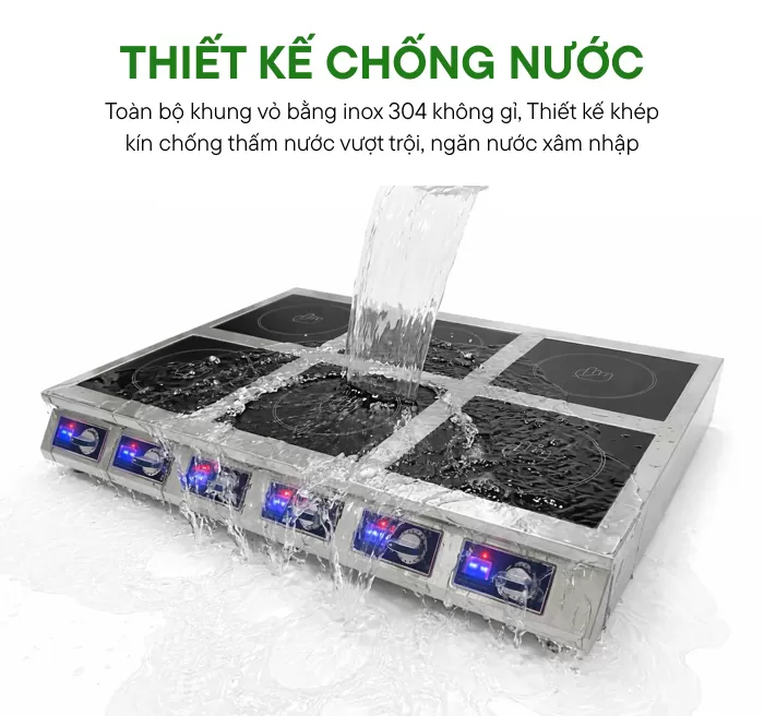 bếp từ 6 vùng nấu để bàn 3500w thiết kế chống nước