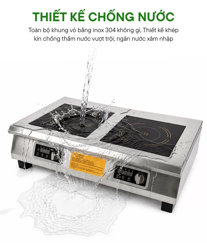 bếp từ đ&ocirc;i 5000w thiết kế chống nước