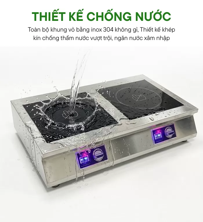 bếp từ đ&ocirc;i 5kw để b&agrave;n thiết kế chống nước