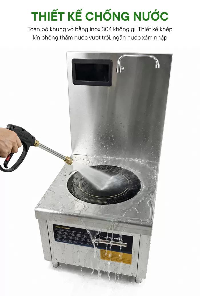 bếp từ đơn 8kw mặt phẳng thiết kế chống nước
