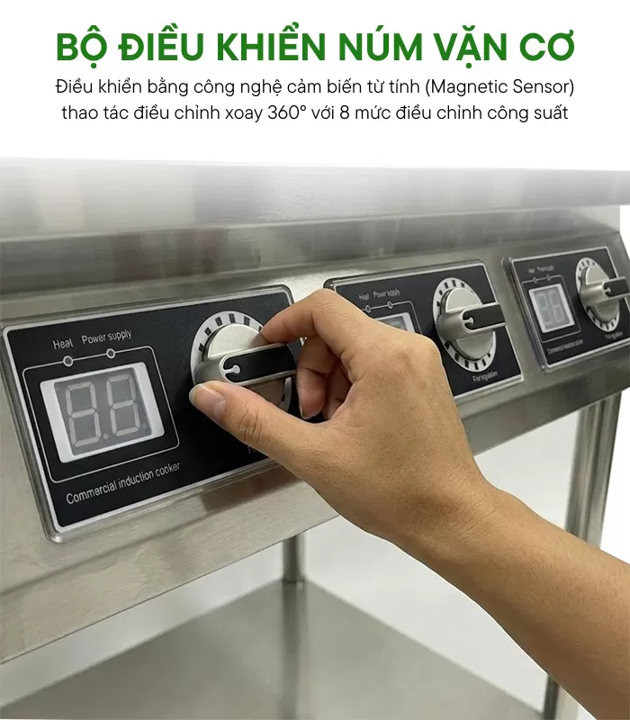 bộ điều khiển bếp từ 6 vùng nấu có kệ để đồ