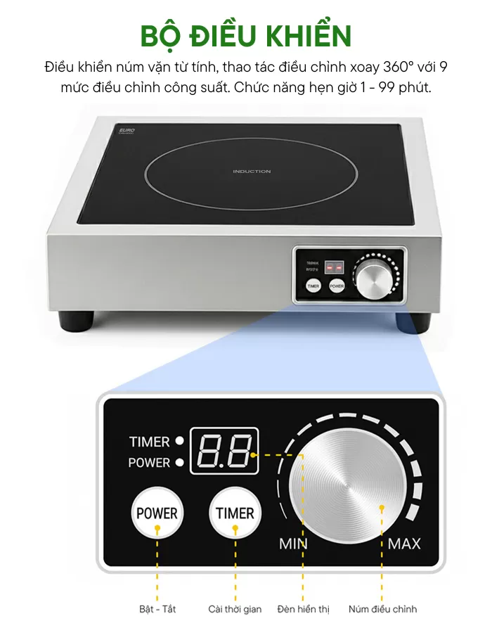 bộ điều khiển bếp từ công nghiệp đơn 3500w