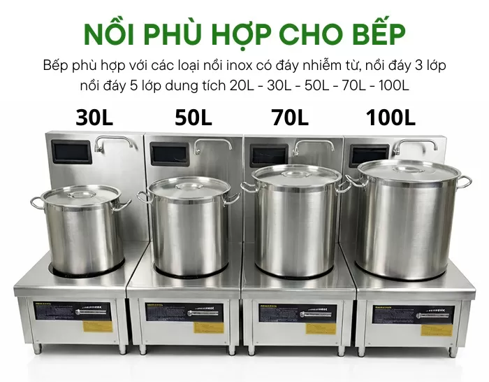 c&aacute;c loại nồi d&ugrave;ng cho bếp từ đơn 12kw mặt phẳng