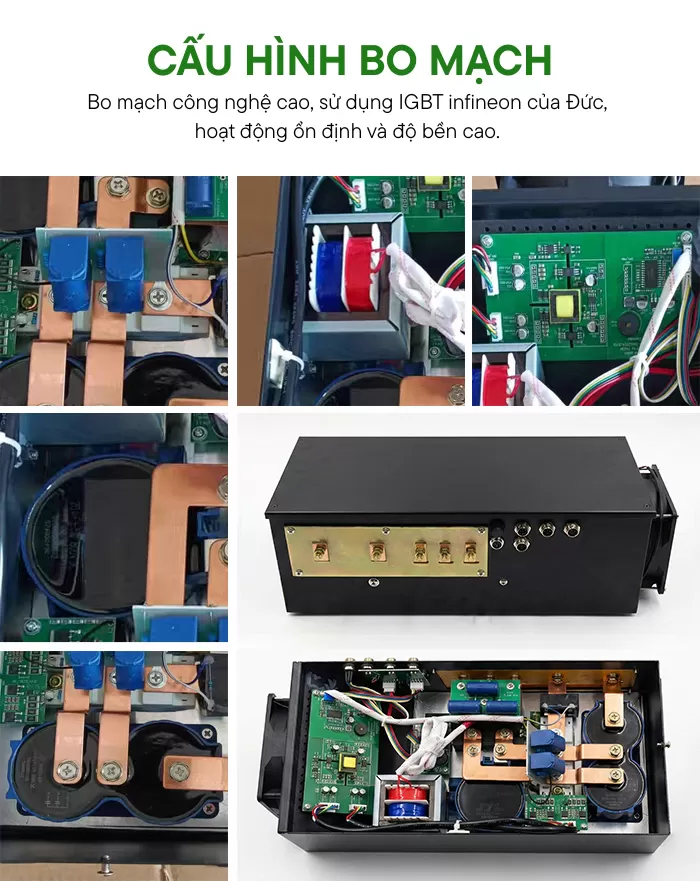 cấu h&igrave;nh bo mạch bếp từ đơn 12kw mặt phẳng