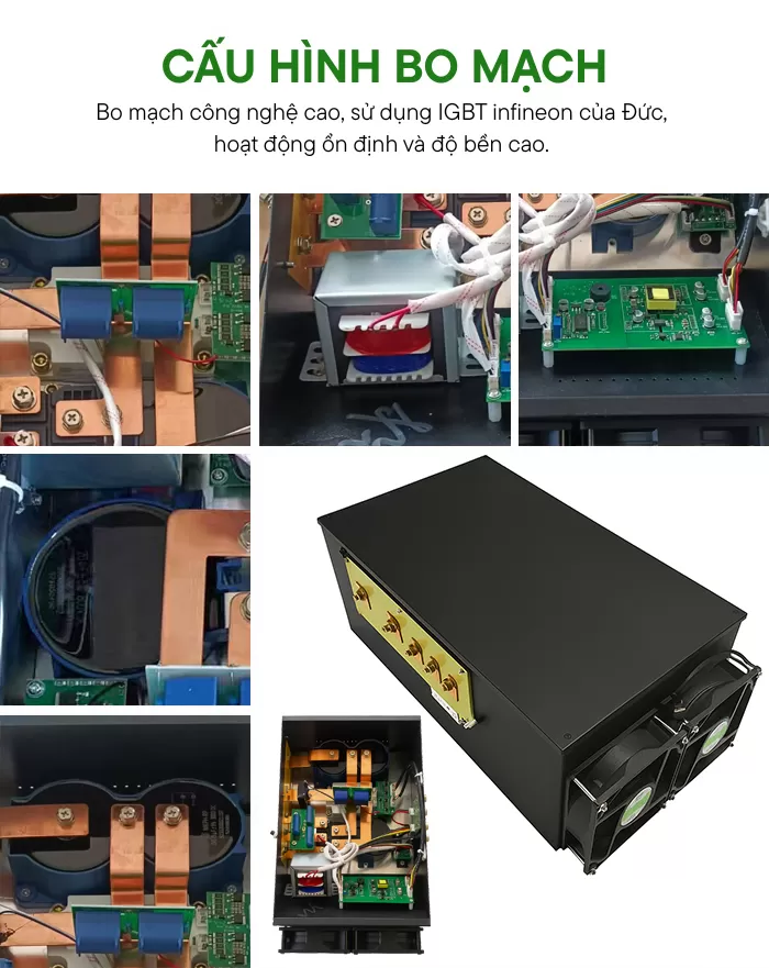 cấu h&igrave;nh bo mạch bếp từ đơn chảo liền D800