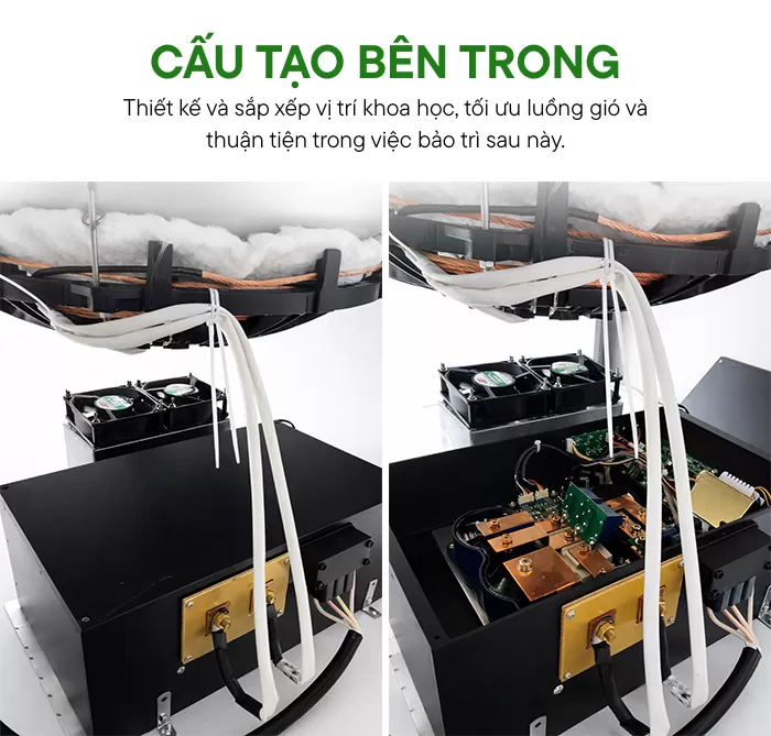 cấu tạo bên trong bếp từ công nghiệp đôi chảo liền D800