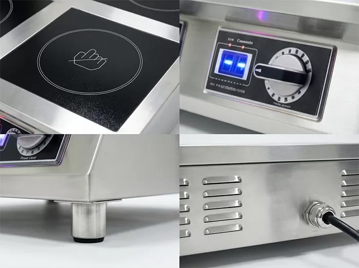 cấu tạo bếp từ công nghiệp 6 vùng nấu để bàn 3500w