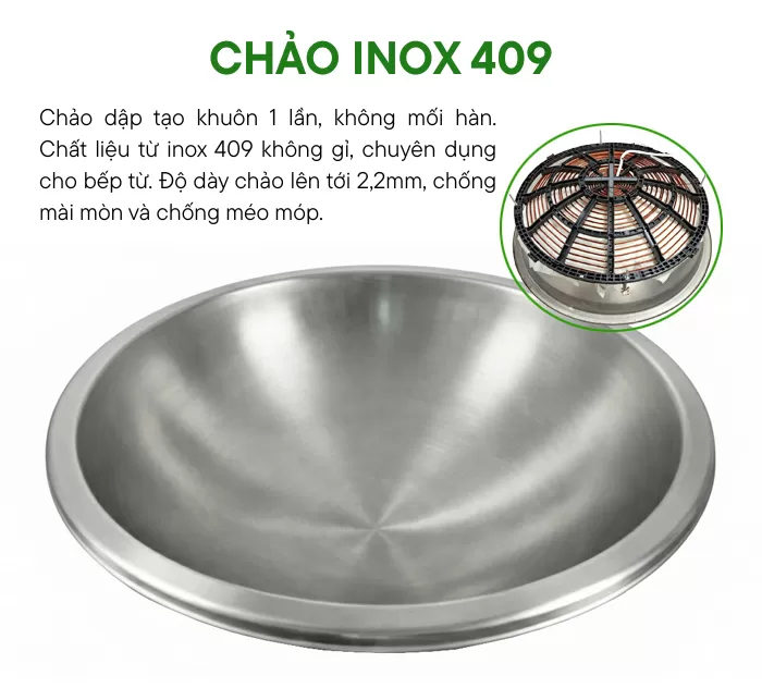 chảo bếp từ công nghiệp đôi D800