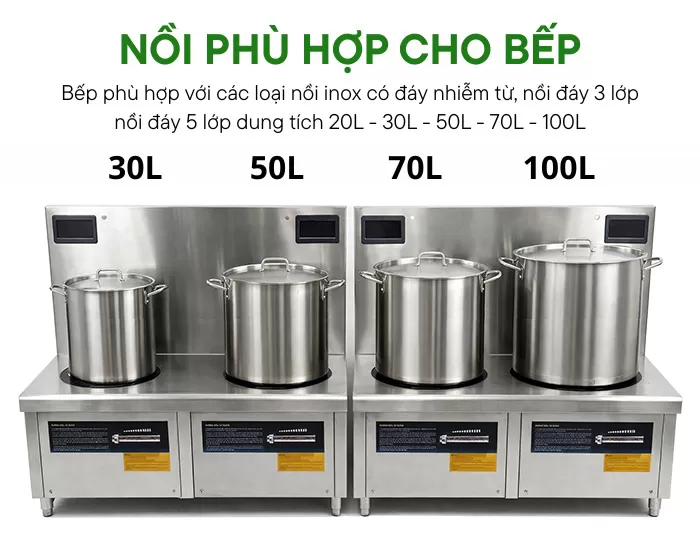 chọn nồi dùng cho bếp từ đôi mặt phẳng 8kw