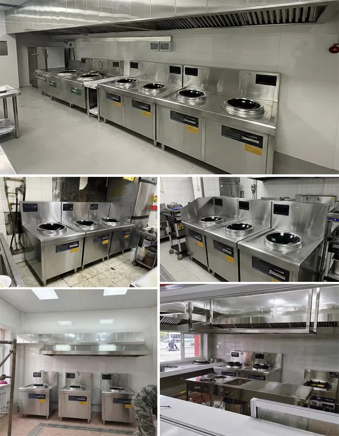 hình ảnh thực tế bếp từ công nghiệp 8kw mặt lõm