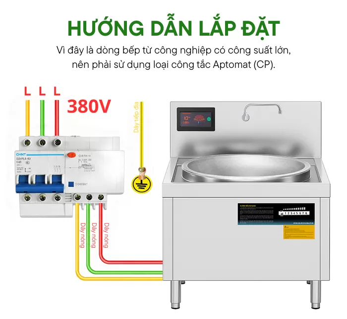 Hướng dẫn lắp đặt bếp từ chảo liền D1000