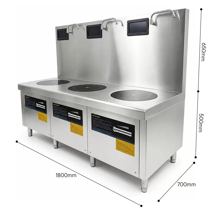 k&iacute;ch thước bếp từ c&ocirc;ng nghiệp 3 họng mặt phẳng