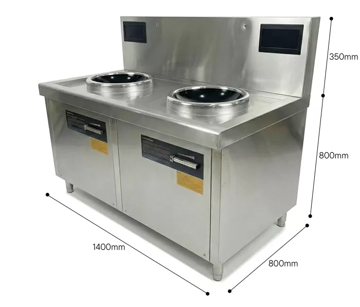 K&iacute;ch thước bếp từ c&ocirc;ng nghiệp đ&ocirc;i 12kw mặt l&otilde;m