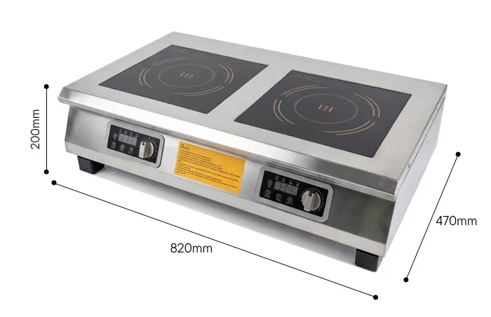 kích thước bếp từ công nghiệp đôi mặt phẳng 3500w