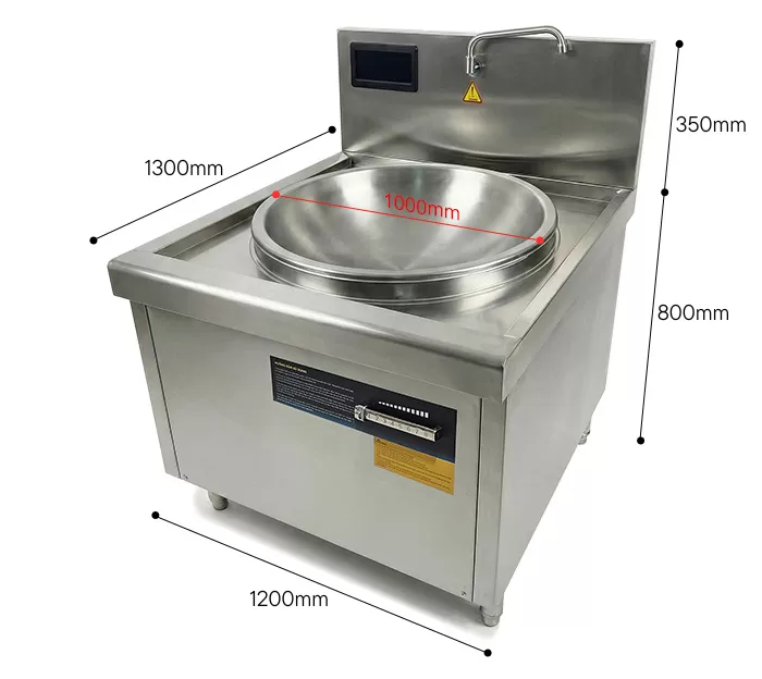 K&iacute;ch thước bếp từ c&ocirc;ng nghiệp đơn chảo liền D1000
