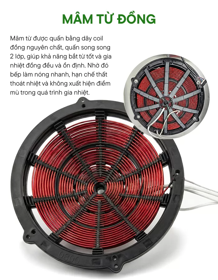 M&acirc;m từ bếp từ c&ocirc;ng nghiệp 5kw mặt l&otilde;m