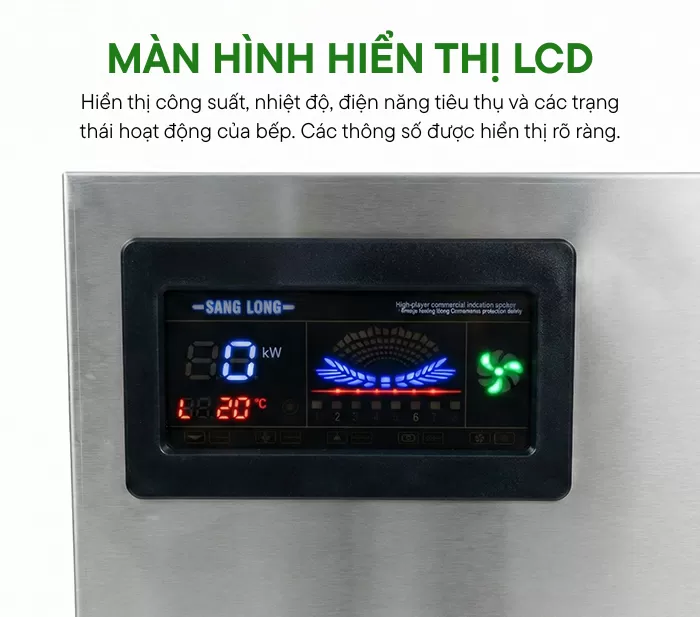 M&agrave;n h&igrave;nh hiển thị bếp từ 30kw chảo liền D1000