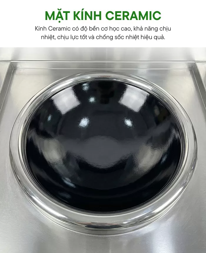 mặt k&iacute;nh bếp từ c&ocirc;ng nghiệp đ&ocirc;i 12kw mặt l&otilde;m