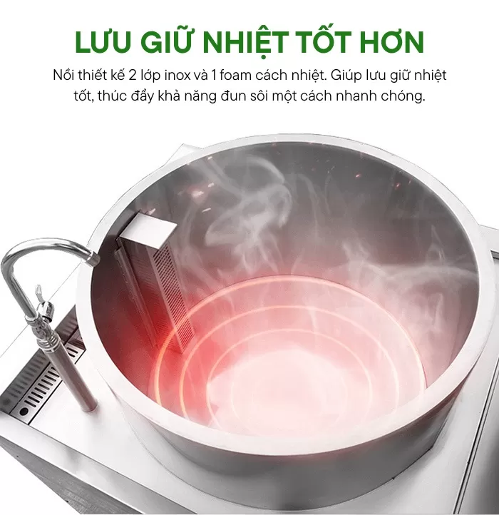 nồi 2 lớp c&oacute; foam c&aacute;ch nhiệt