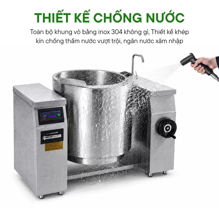 nồi hầm tay quay điện từ thiết kế chống nước