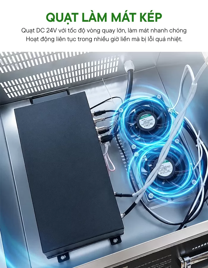 quạt làm mát bếp từ công nghiệp đôi 1 phẳng 1 lõm