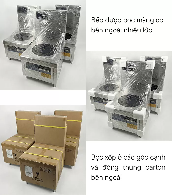 Quy c&aacute;ch đ&oacute;ng g&oacute;i bếp từ đơn 12kw mặt phẳng