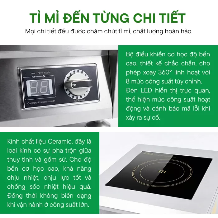 th&ocirc;ng tin chi tiết bếp từ c&ocirc;ng nghiệp 5kw mặt phẳng 1