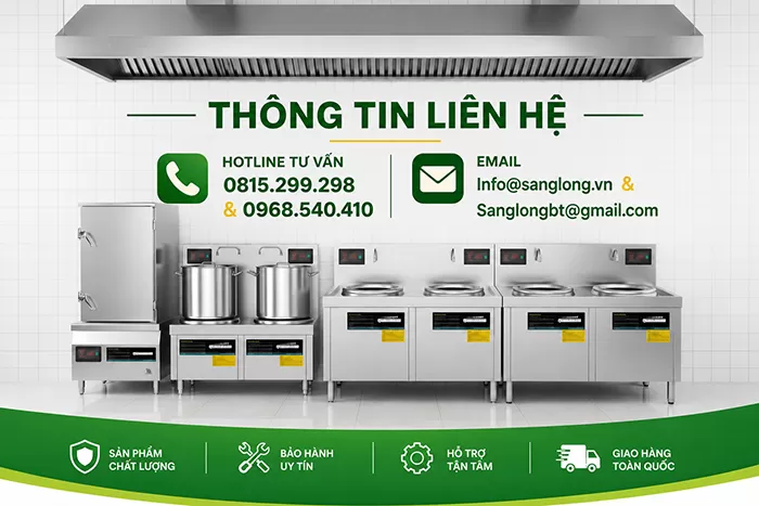 thông tin liên hệ bếp từ công nghiệp sang long