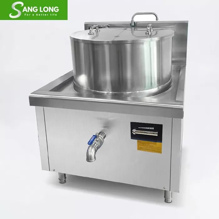 Bếp hầm điện từ công nghiệp 200L có xả đáy