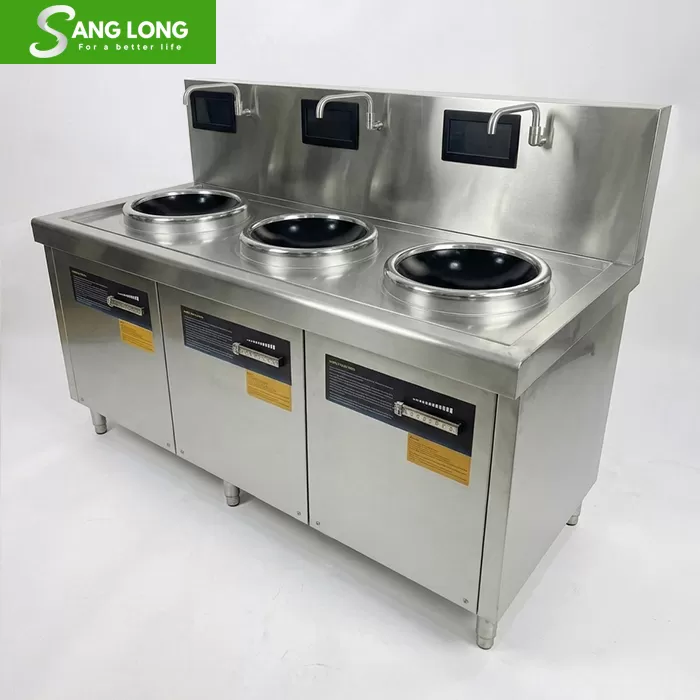 Bếp từ công nghiệp 3 họng mặt lõm