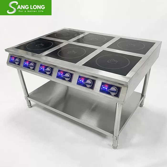 Bếp từ công nghiệp 6 vùng nấu có kệ để đồ 3500w