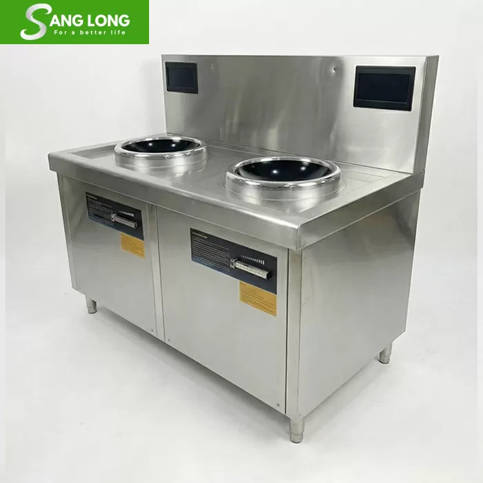 Bếp từ công nghiệp đôi 12kw mặt lõm